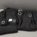 NICETOWN Pitch Black Solid Thermal Insulated Grommet Blackout Curtains/Drapes for Bedroom Window (2 Panels, 42 inches Wide by 63 inches Long, Black)