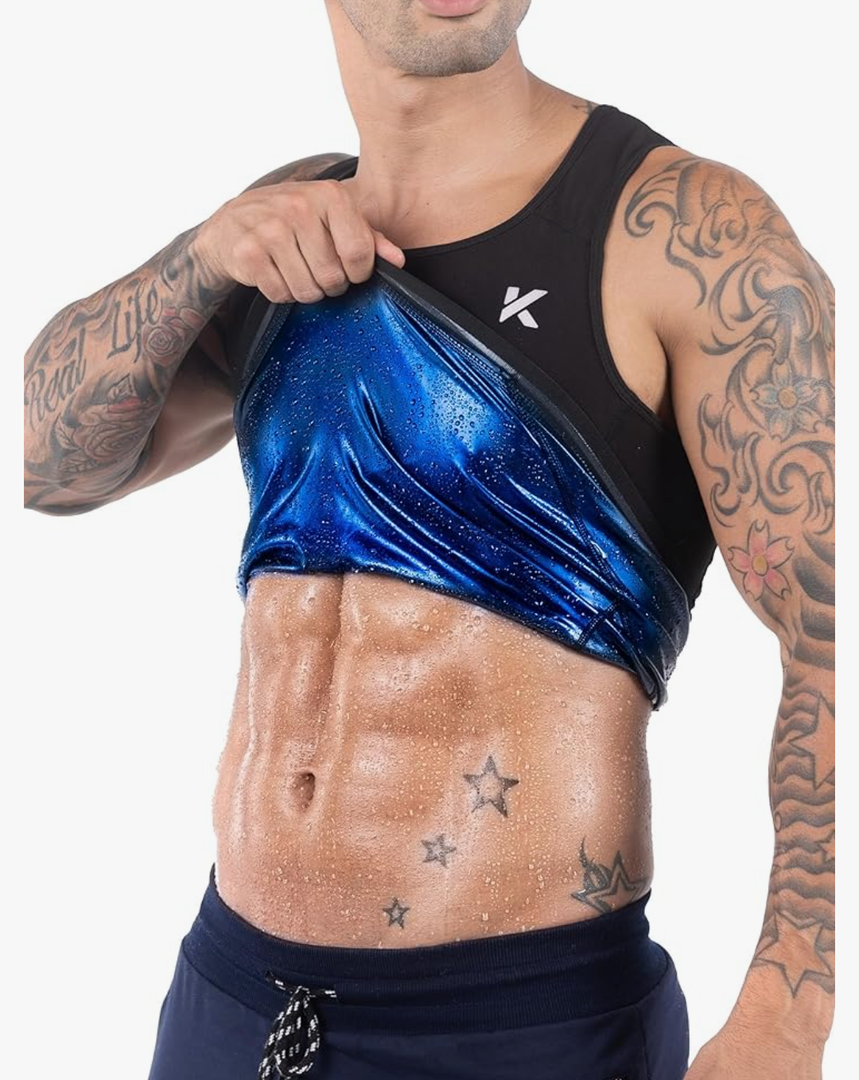 Kewlioo Men's Heat Trapping Pullover Sweat Enhancing Vest - Sauna Suit Shirt Compression Vest Shapewear Top for Gym Exercise 2XL/3XL