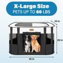 Dog Playpen - Foldable Cat Play Pens for Pubby, Kitten, Rabbit, Portable Pet Tent with Carring Bag for Indoor/Outdoor Travel Camping Black X-Large