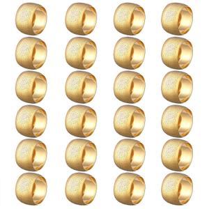 Napkin Rings - Round Napkin Holder Rings for Dinning Table Parties Weddings Family Gather- Holiday Banquet Christmas Dinner Serviette Buckles Decor (24 Set Gold)