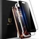 UNBREAKcable 2PCS Screen Protector for iPhone 16 Pro Max - 1 Privacy Tempered Glass+1 Clear Glass Double Shatterproof [Installation Frame] [9H Hardness] [Case Friendly] Anti-Scratch iPhone 6.9 inch