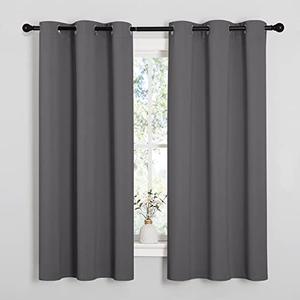 NICETOWN Thermal Insulated Grommet Blackout Curtains for Bedroom (1 Panel, W42 x L63 -Inch, Grey)