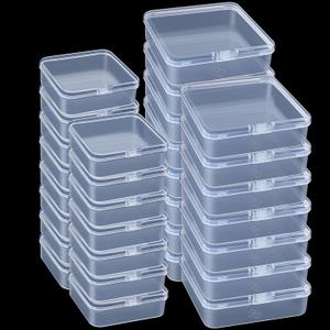 Tuanse 30 Pcs Clear Plastic Beads Storage Containers Box with Lids Multiple Sizes Storage Square Containers for Jewelry Beads Craft Supplies(2.6 x 2.6 x 0.8 Inch and 4.1 x 4.1 x 1.2 Inch)