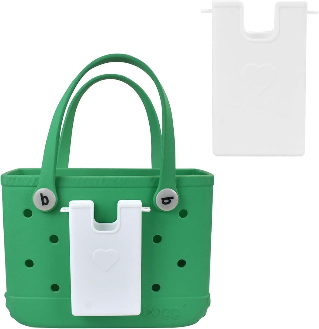 Beach Bag Accessories for Bogg, Organizer Phone Holder Compatible for Small-Bitty Bogg Bag, Cell Phone Holder for Bogg (White, Small-Bitty)