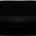 CUCRAF Cushion Sofa Cover 3 Piece Slipcovers, Soft Thick Velvet Couch Cover for Living Room, Washable High Stretch Furniture Protector with 2 Cushion Sofas Slipcover, (Large, Balck) (Black)
