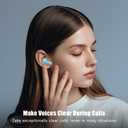 Xspace Ear Wireless Earbuds Hi-Res Audio Bluetooth 5.3 Headpahones True Wireless in Ear Earbuds Deep Bass in Ear Earphones Call Clear with Microphone Sweatproof for Sports, Gym, Work (Blue)