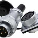 WEIPU WS24 4-Pin Aviation Circular Connector, 25A Threaded Coupling, Panel Mount Dustproof Male Plug & Female Socket, Industrial Electrical Connector