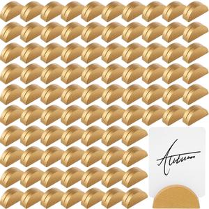 Colingmill 100 Pcs Gold Table Number Holders Place Card Wooden Indoor Lightweight Wedding Table Name Holder Semicircular Design Stands Office Tag Photo Menu Clips Banquet Birthday Party Restaurant
