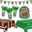 Football Party Decorations,133Pcs Football Party Supplies Set Disposable Footballs Birthday Plates Cups Knives Spoons Fork Banner and Tablecloth,Footballs Parties Supplies for Home,Dinner,Birthday