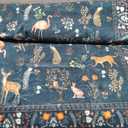 Alfasoft Modern Floral Animal Washable 3x5 Rug, Dark Green Area Rug Low Pile Ultra Thin Entryway Rug for Girls, Kids Room, Nursery, Dorm, Living Room, Kitchen Mat, Entryway Floor Carpet, Office