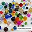 YUEXIGO 200pcs 6mm Round Crystal Glass Beads for Jewelry Making, Faceted Crystal Glass Spacer Beads for Bracelet Earring Necklace DIY Craft(Purple)