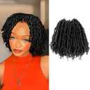 8 Inch 10 Packs Yanky Twist Crochet Hair Pre-twisted Natural Black Kinky Mini Spring Twist Small Curly Senegalese Twist Braids (1B)