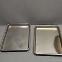 Commercial Quality Baking Sheet Pan Set, Natural Aluminum Cookie Sheet, Umite Chef Encapsulated Galvanized Steel Rim Warp Resistant Baker's Quarter Sheet Pan, Cookie Tray Pans for Baking, Roasting (13x9.5in)