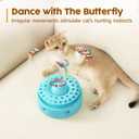 Potaroma Cat Toys 3-in-1 Automatic Interactive Kitten Toy, Fluttering Butterfly, Random Moving Ambush Feather, Track Balls, Dual Power Supplies, USB Powered, Indoor Exercise Cat Kicker (Blue)