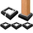 4 Pack Deck Post Skirt Trim 4X4IN Black, Aluminum Porch Split Post Base Cover, Solid Post Foot Protection Replacement for Fence Stairs Outdoor Decor Railing (6.5x6.5IN Outer Size)