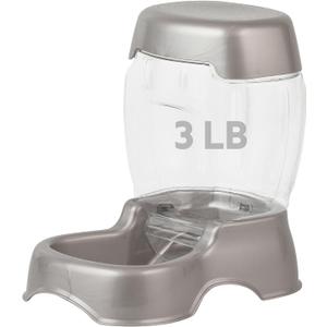 Petmate Pet Cafe Feeder Dog and Cat Feeder Pearlescent Colors 3 Sizes, Made in USA Silver