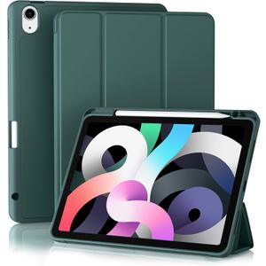 Akkerds Compatible with iPad Air 6th Generation 11 Inch Case M2 2024, for iPad Air 5th/4th Generation Case 2022/2020 10.9 Inch with Pencil Holder[Auto Sleep/Wake], PineGreen