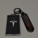 Tesla Key Card Holder Case Compatible with Model 3 Y Key Protector Cover Carbon Fiber Accessories Key Chain Keyring