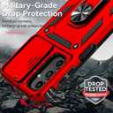 for Samsung Galaxy A14 5G Case with Slide Camera Cover HD Screen Protector [Military Grade 16ft. Drop Tested] Magnetic Ring Holder Kickstand Protective Phone Case for Samsung Galaxy A14 5G, Red