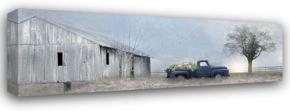 Jonestown Barn Canvas Wall Decor by Artist Lori Deiter for Living Room, Bedroom, Bathroom, Kitchen, Office, Bar, Dining & Guest Room - Ready to Hang - 38 in x 14 in