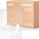 10" x 13" Heavy-Duty Zip Bags - 100 Count - Clear Plastic Reclosable Zipper Baggies, 4 Mil Thick Freezer Storage Poly Bags for Packaging Food, Clothing, Tools & Sharp Objects.