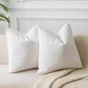 JUSPURBET Cream White Throw Pillow Covers Set of 2 Decorative 26x26 Velvet Pillow Covers for Couch Sofa Bed Soft Cushion Covers Cases with Invisible Zipper for Living Room Home Decor, Cream White