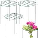Sekcen 6 Pack 16 x 24 Inch Peony Support Cage Grow Through Plant Supports for Outdoor Plants Peony Ring Hoop Grow Through Grid Stakes