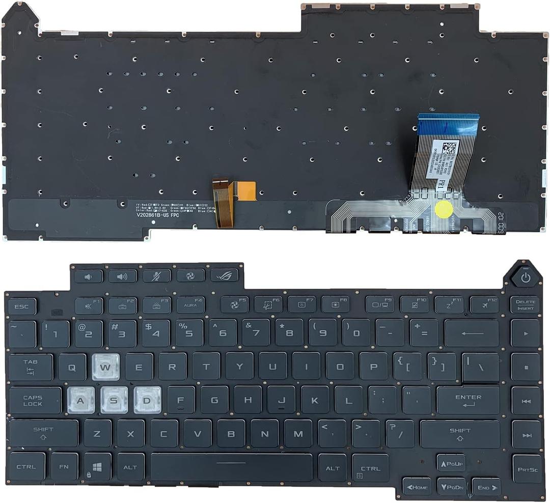 Laptop Replacement US Layout Colorful Backlight Keyboard for Asus Rog Strix G15 G513 G513Q G513QM G513QY G513RC G513RM G513RW G513QR G513QE G513IM G513IE G513IC 0KBR0-4810US00