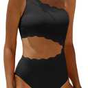 Women's One Piece Swimsuit- One Shoulder Bathing Suit Cutout Tummy Control Swimwear