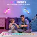 Battery Operated Wall Sconce, 2-Lights Vinatge Brass Wall Lighting Up and Down with Amber Tulip Shade for Living Room, Bedroom, Symmetrical 2 Pack