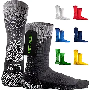 LUX Sports ProCleat Performance Grip Socks GripArray - Athletic Socks for Performance Sports - Grip Socks for Men and Women One size
