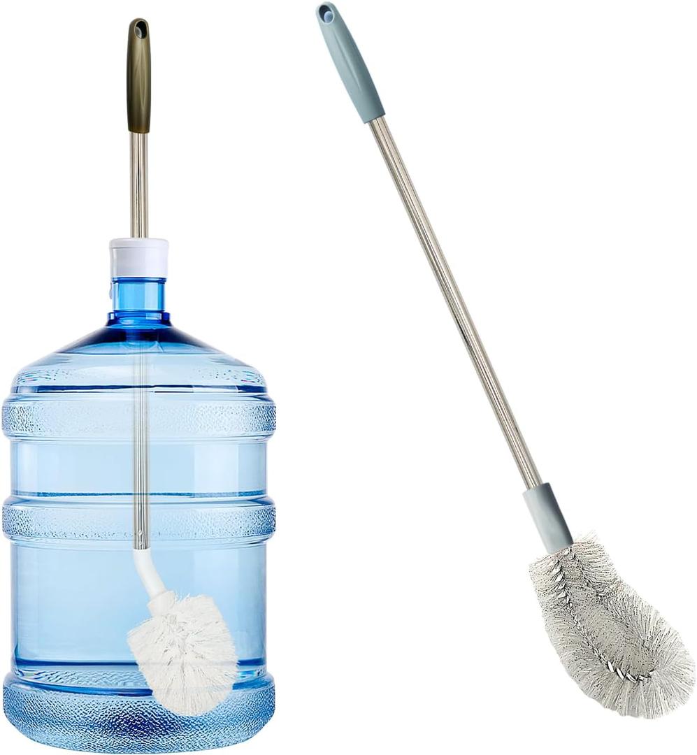 2-Pack Bucket Brush, Kettle Brush, Cleaning Extra Long Bottles, Gallon Jug Cleaner, Water Bottle Cleaner.