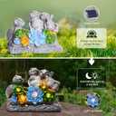 everby-yh Garden Turtles Statues Outdoor Decor Solar Powered LED Lighted Turtle Sculpture Lawn Decorations for Patio,Balcony,Yard Ornament,Gifts for Mom