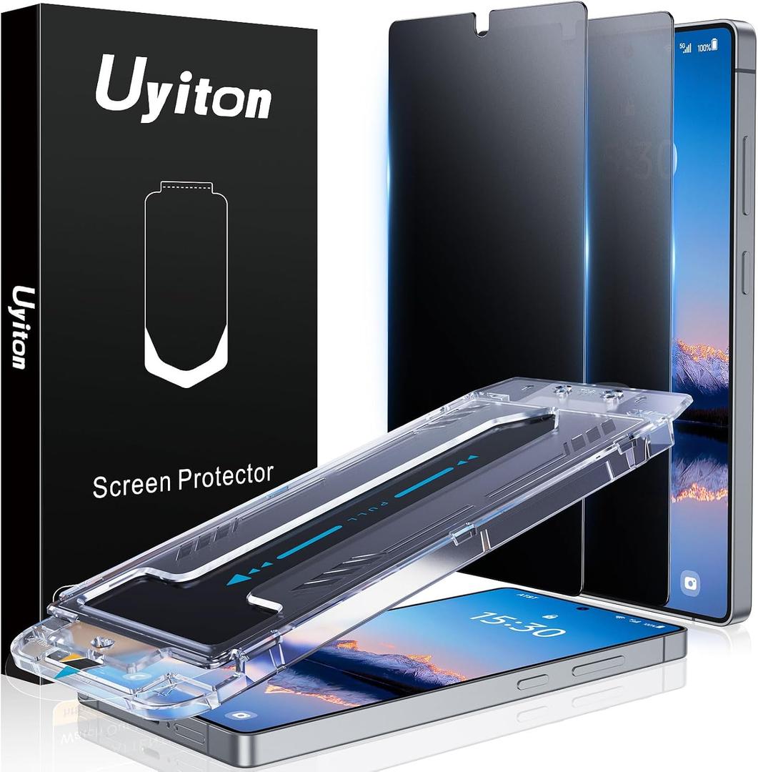 Uyiton for Samsung Galaxy S25 Ultra Matte Privacy Screen Protector - Anti-Fingerprint Anti-Spy Shatterproof Full Coverage Case Friendly 9H Tempered Glass Screen Cover, 2 Pack