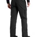 FREE SOLDIER Men's Outdoor Softshell Fleece Lined Cargo Pants Snow Ski Hiking Pants with Belt (Dark Navy 40W/34L)