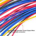 3 x 3.8MM Female Quick Disconnects Insulated Spade Receptacle Connector, 18AWG Red/Black/Yellow/White/Blue Pre-Crimped Cable Length of 10/30/50/100CM Wire Pack of 5pcs (Spade 3.8F-10CM)