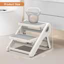MoreFeel Foldable Toddler Step Stool for Bathroom Sink - 2-Step Kids Stool for Potty Training, Kitchen Counter & Bedroom, Sturdy Non-Slip Child Safety Stool Helper