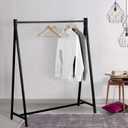 MyGift 47 Inch Modern Black Heavy Duty Metal A-Frame Wardrobe Clothing racks for hanging clothes, Commercial Grade Freestanding clothes racks for Bedroom Closet Clothes or Retail Display