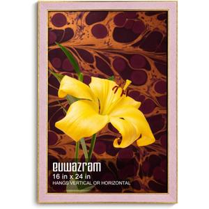 Suede 16x24 Frame - Single Frame, Christmas Elegant Pink 16 x 24 Poster Frame, 16x24 Picture Frame for Artwork Puzzles Photos and Movie Posters