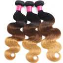 Ombre Human Hair Bundles 1b/4/27 Three Tone Brazilian Ombre Body Wave 3 Bundles 16 18 20inch 100% Unprocessed Virgin Human Hair Bundles Weaves Extensions for Women