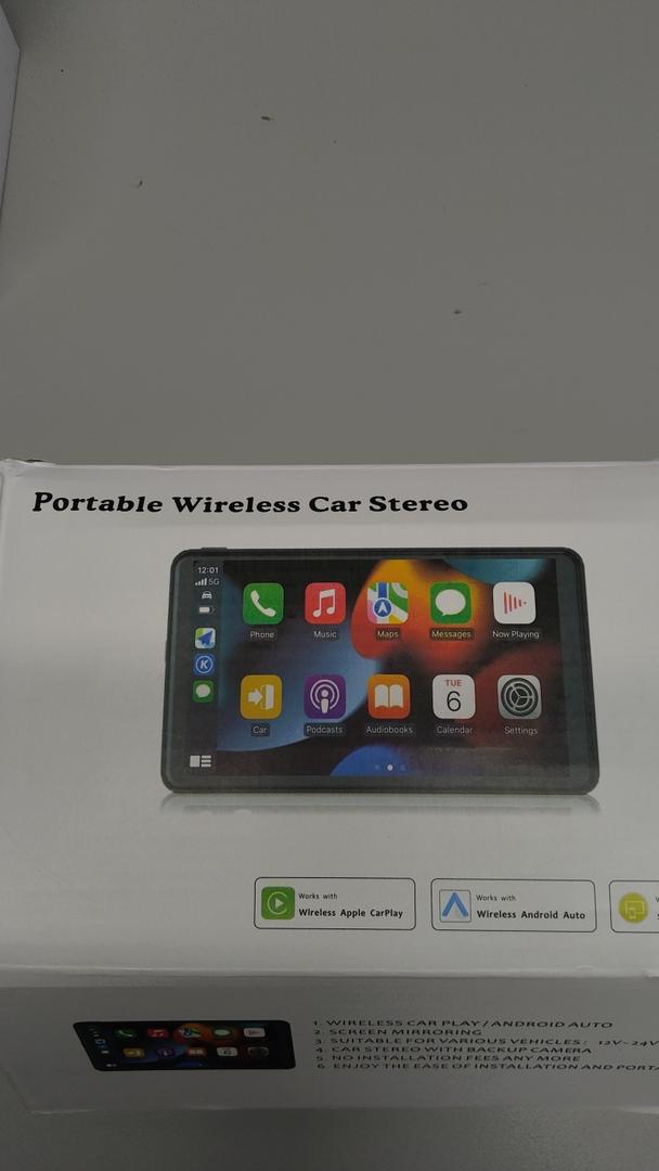 Portable Wireless Carplay Car Stereo, 7" HD Touchscreen for Car with Apple CarPlay & Android Auto with Backup Camera/Mirror Link/Voice Control/Bluetooth/GPS/AUX/FM Satellite Radio for All Vehicles