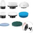 Electric Spin Scrubber Replacement Heads 8 in 1 Cleaning Brush, for Electric Spin Scrubber of ANS-8051A/8050 Power Shower Scrubber,for Household and Heavy Oil Pollution Cleaning Accessory