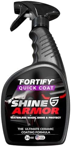 SHINE ARMOR Fortify Quick Coat - 24oz Ceramic Waterless Detailer Spray | 3-in-1 Wash, Wax & Nano-Ceramic Coating | Mirror Shine, Zero Streaks, No Dust Residue | 6-12 Month Protection | Made in USA, Half Bottle