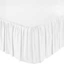 Amazon Basics Ruffled Bed Skirt, Classic Style, Wrinkle and Fade Resistant, Machine Washable, 16" Drop, Full, White