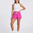 Real Essentials 4 Pack: Womens Flowy Dry Fit Running Short - Spandex Underneath Athletic Workout Gym Shorts (Plus Available) (M)