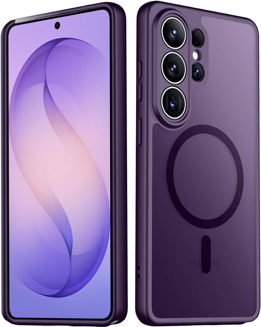 Case for Samsung Galaxy S26 Ultra Case Magnetic [Compatible with MagSafe] Thin Slim Shockproof Protective Cover for Women Girls Translucent Matte Phone Cases for Galaxy S26 Ultra, Purple