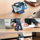 For Magsafe Wallet Stand with Airtag Holder, Strongest Magnetic Phone Wallet for iPhone 17/16/15/14/13/12 Series, ID Window, 4 Card Slots, 10 Cards Holder, Vegan Leather, RFID Blocking, Navy Blue