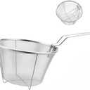 7-Inch Round Stainless Steel Deep Fryer BasketFeatures a Foldable Handle for Easy Storage. Ideal for Frying Chips, Chicken & More in Your Home Kitchen.