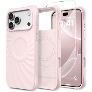 for iPhone 17 Pro Case, Compatible with MagSafe, Screen Protector +[Integrated Silicone Camera Control Button], Shockproof Protective Magnetic Case for iPhone 17 Pro 6.3", Lovely Pink