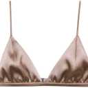 Women's Silk Satin Triangle Bralette Soft Cup Wireless Bra Smooth and Comfortable Wire Free Bra Top (M)